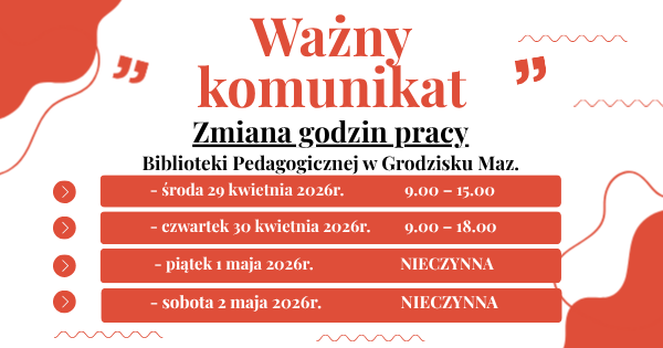 Zmiana godzin pracy!