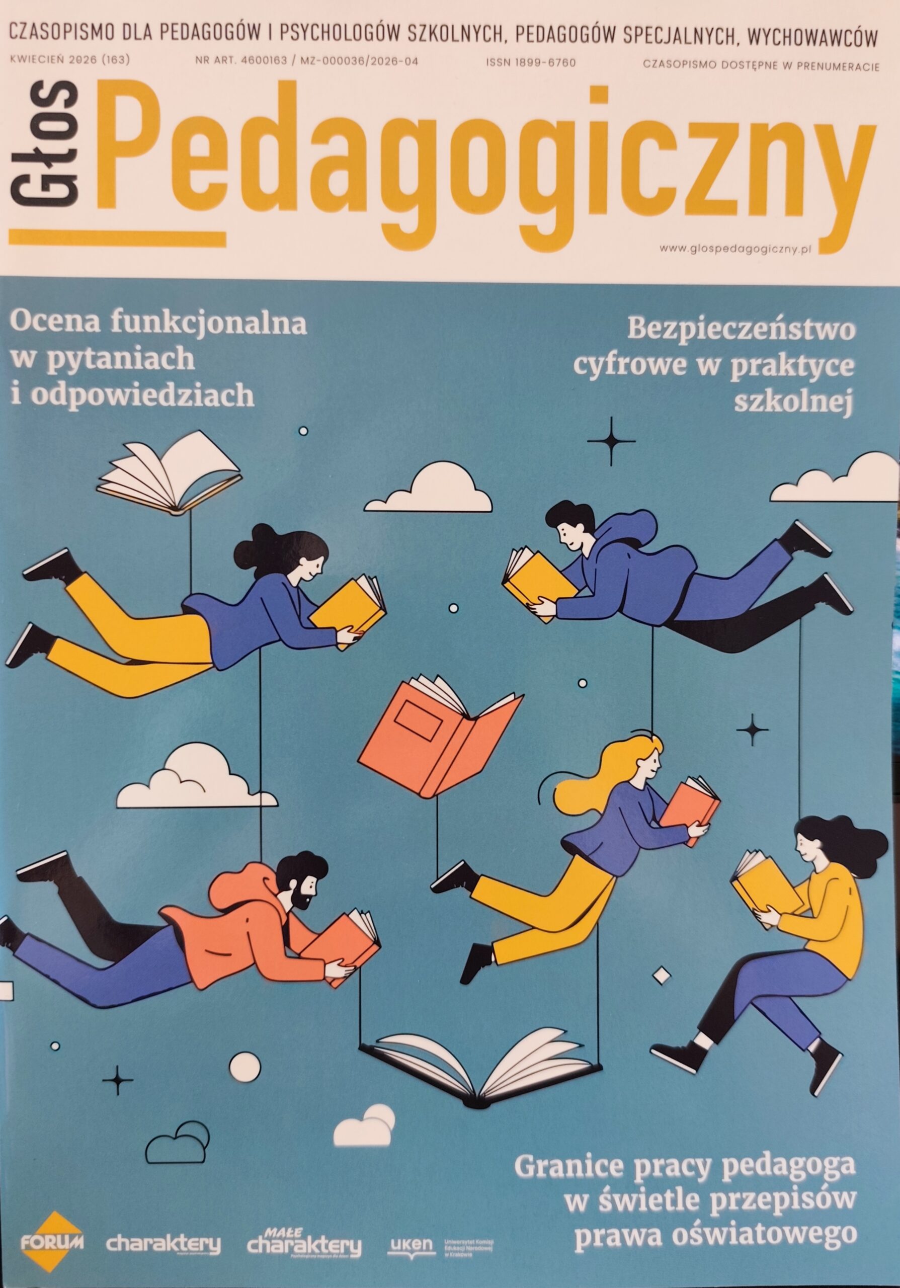 Na okładce magazynu rysunek ludzi unoszących się w powietrzu, symbolizujących wolność, marzenia, fantazję.